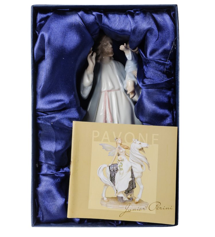 Статуэтка из фарфора Иисус с мальчиком на руках Pavone JP-40/21, фотография в коробке
