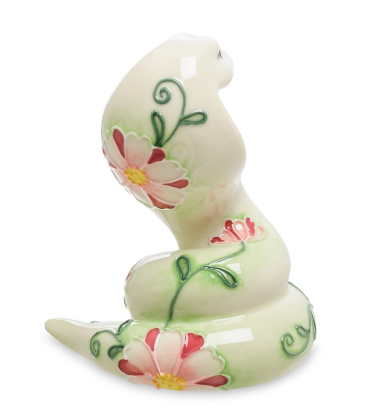 Фигурка из фарфора Белая Змея Pavone JP-51/11, фотография сбоку