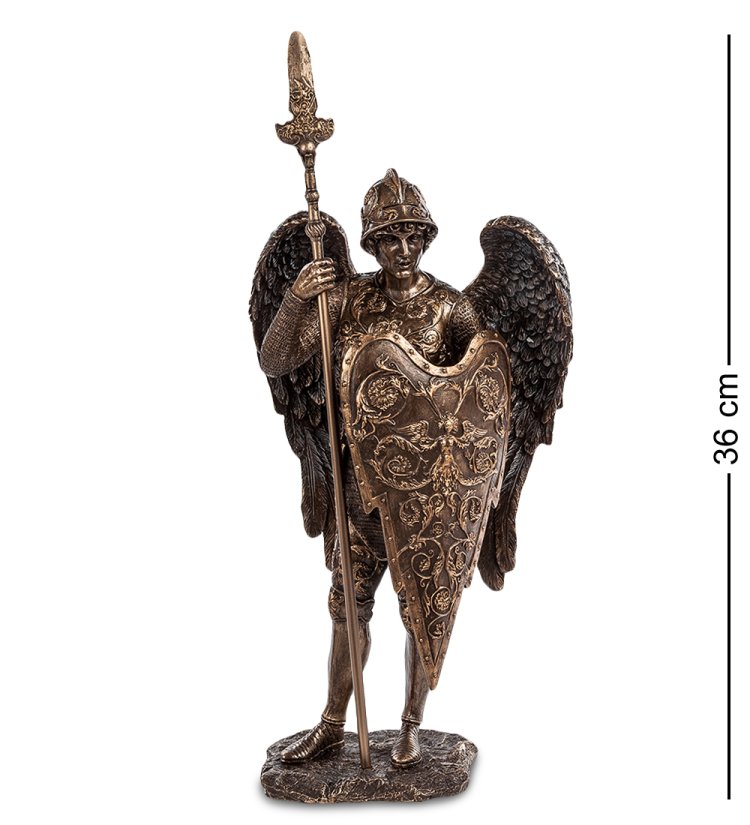Статуэтка Святой Архангел Михаил с медным щитом Veronese WS-635/ 1