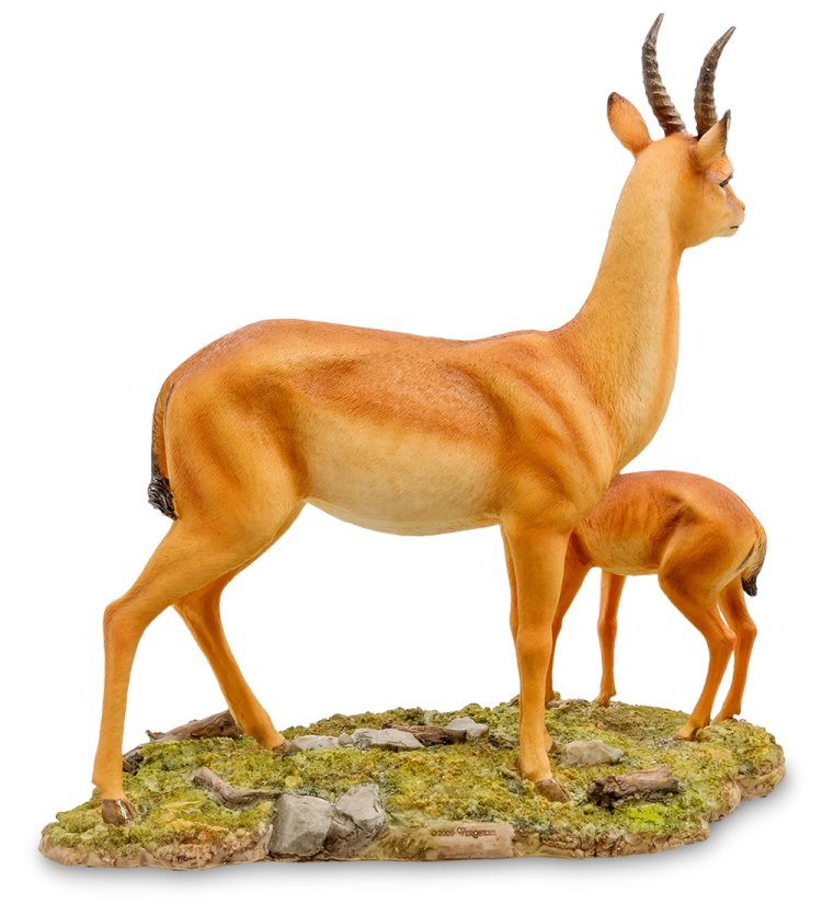 Статуэтка Газель с детенышем Veronese WS-774, оборотная сторона
