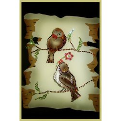 Картина Весенняя трель c кристаллами Swarovski