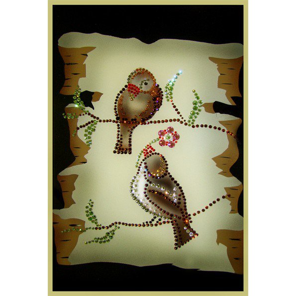 Картина Весенняя трель c кристаллами Swarovski