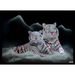 Картина Он и она (Тигры) c кристаллами Swarovski