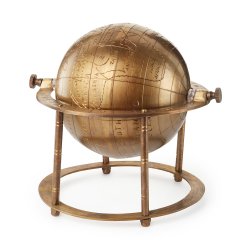 Винтажный глобус из латуни, высота 20 см