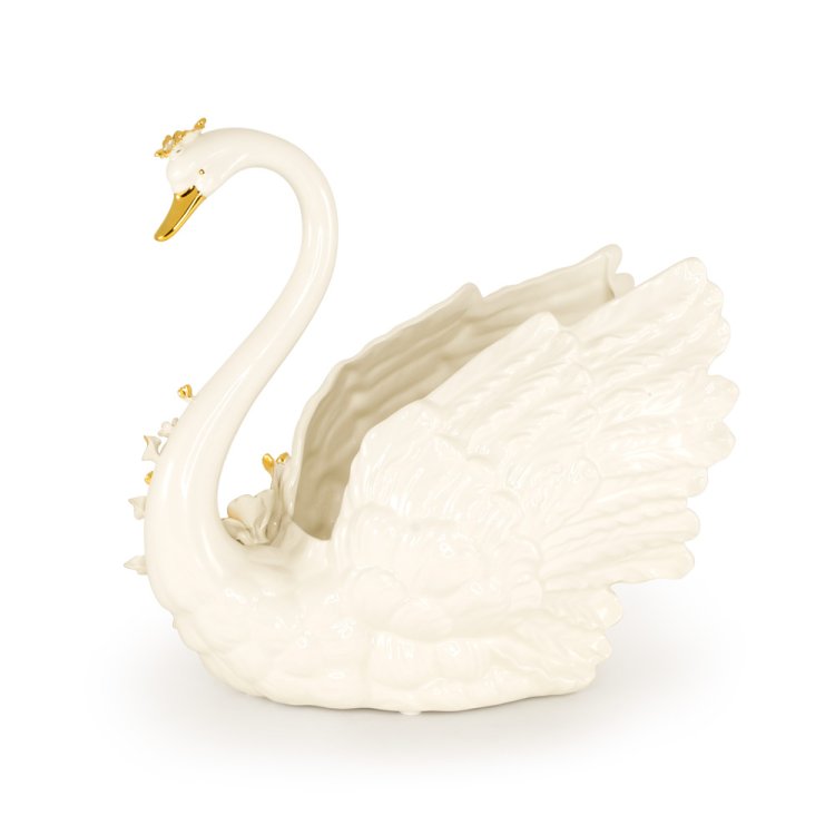 Ваза в форме лебедя со Swarovski коллекция Giardino Migliore De Luxe 26431, фотография сбоку