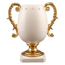 Ваза кубок с золотыми ручками