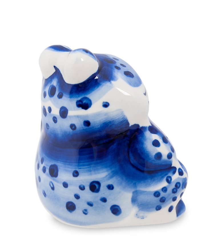 Фигурка Лягушка-Квакша Голубая гжель ГЛ-226, фотография со спины