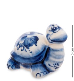 Фигурка Черепашка Голубая гжель