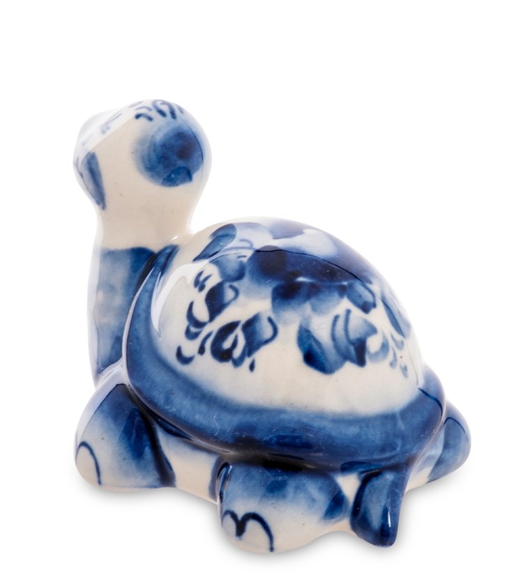 Фигурка Черепашка Голубая гжель ГЛ-600, фотография со спины