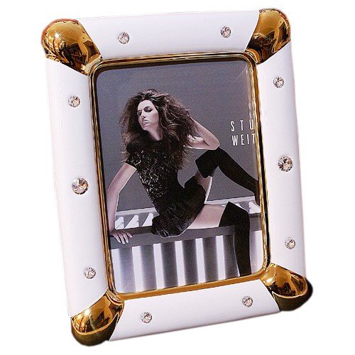 Рамка для фотографий белая с золотым декором Bruno Costenaro ST238/BO