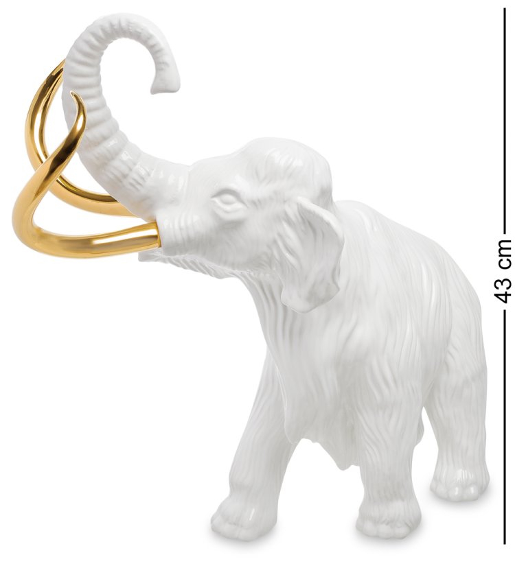 Статуэтка Белый Мамонт с золотыми бивнями Ahura