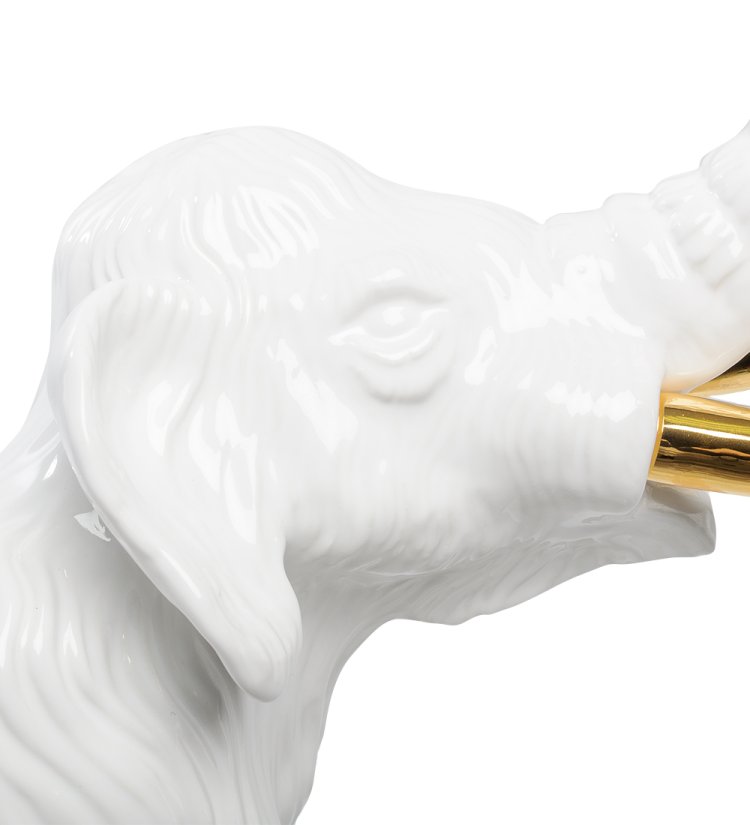 Статуэтка Белый Мамонт с золотыми бивнями Ahura, фотография морды