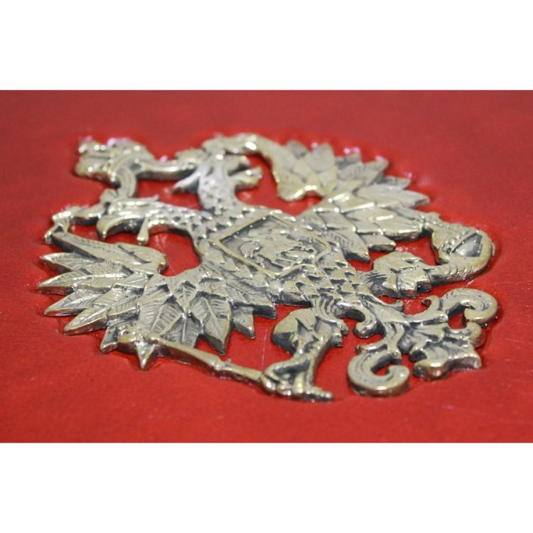 Книга в кожаном переплете Богатство России на английском языке BG4461M, фотография герба