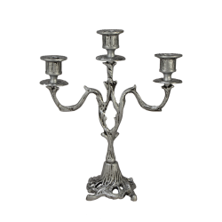 Канделябр на 3 свечи Асти, серебристое покрытие