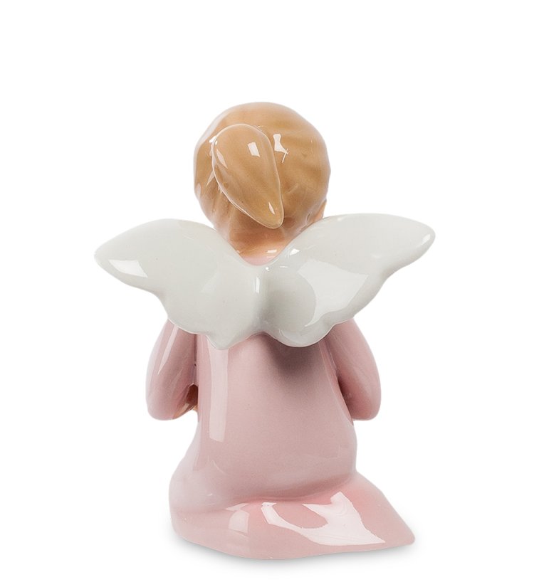 Статуэтка из фарфора Ангелочек девочка с медвежонком Pavone CMS-11/42, фотография со спины