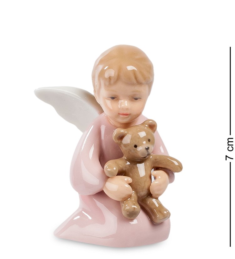 Статуэтка из фарфора Ангелочек девочка с медвежонком Pavone CMS-11/42