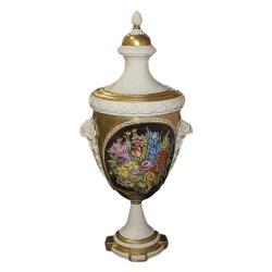 Амфора из фарфора Империя с золотым рисунком