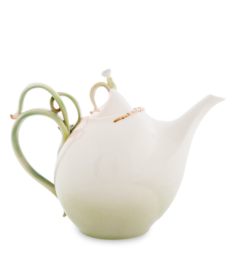 Заварочный чайник из фарфора Попугай Какаду Pavone FM-79/ 3, фотография сбоку