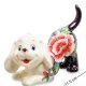 Статуэтка из фарфора игривый щенок, роспись подсолнух Pavone JP-101/14