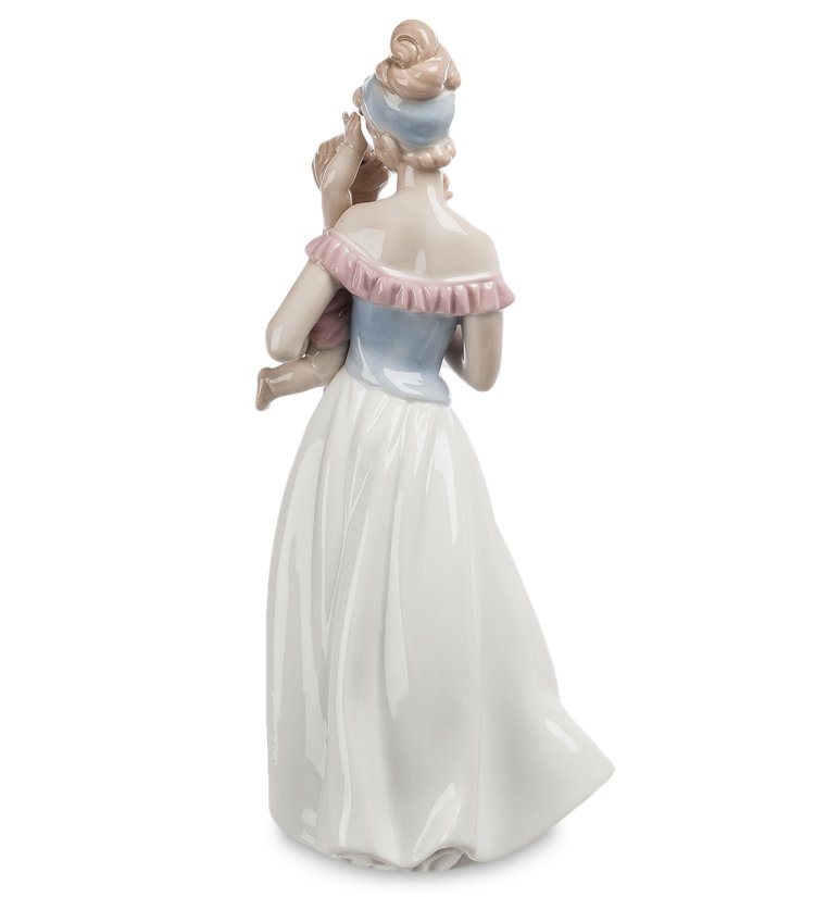 Фарфоровая статуэтка Девушка с ребенком Pavone JP-15/28, фотография со спины