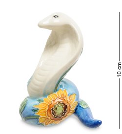 Фигурка из фарфора Голубая Змея с подсолнухом