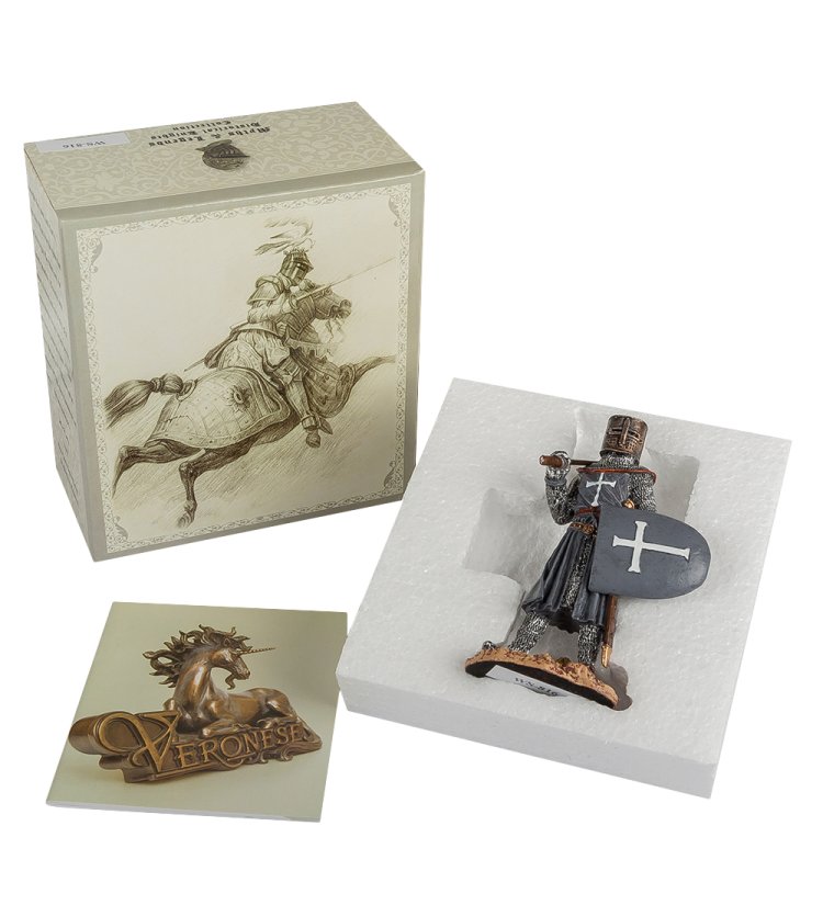 Статуэтка Рыцарь крестоносец с щитом Veronese WS-816, упаковочный вид