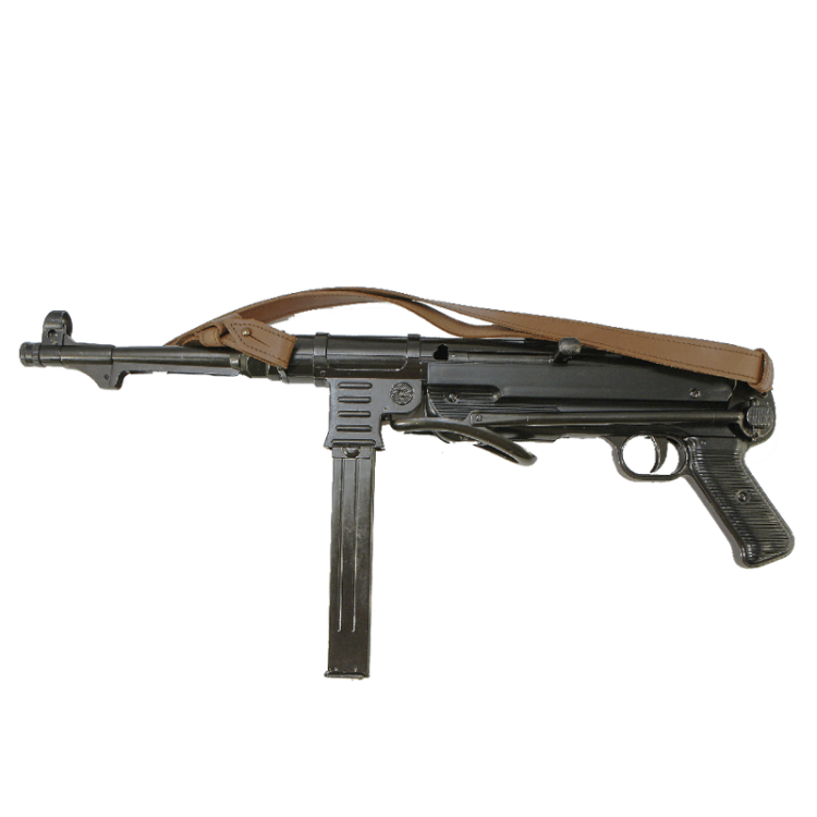 Макет Автомата Шмайсер MP40 на кожаном ремне, полноразмерная копия Denix 1111.c, фотография 3