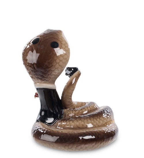 Маленькая Фигурка из керамики Змея - Аристократ Pavone CMS-37/13, оборотная сторона