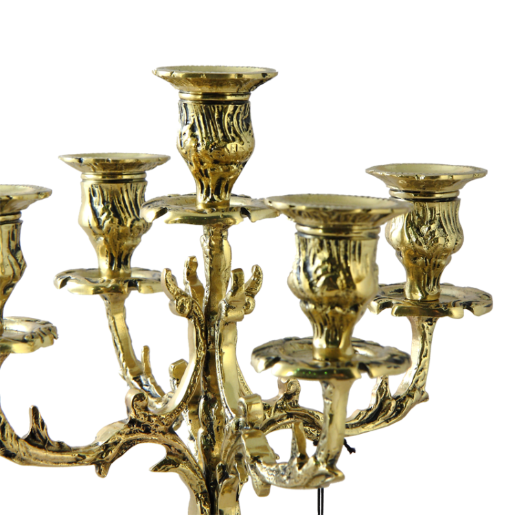 Канделябр Принципал на 5 свечей золотой Bello De Bronze BP-14035-D, увеличенный вид