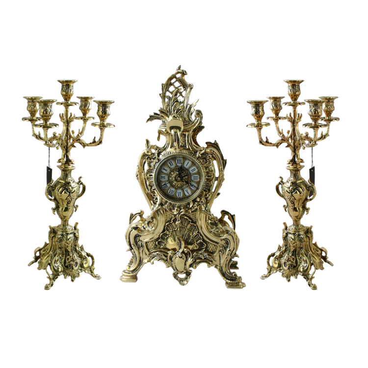 Канделябр Принципал на 5 свечей золотой Bello De Bronze BP-14035-D, подобранный комплект