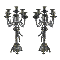 Комплект из двух канделябров на 5 свечи Темный Купидон