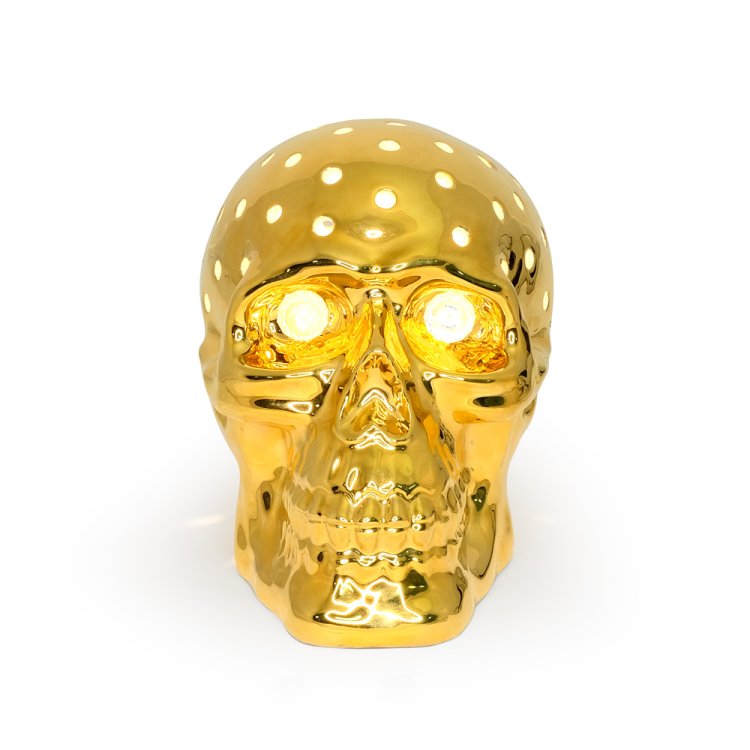 Золотой Светильник в виде черепа коллекция Pistolleto Migliore De Luxe 26611, фотография спереди