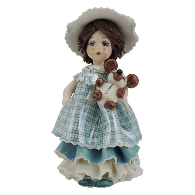Статуэтка из фарфора Девочка с мишкой
