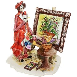 Статуэтка из фарфора Художник рисующий цветы