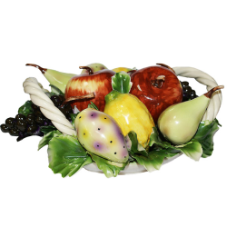 Фарфоровая статуэтка Декоративная корзина с ручками Фруктовница