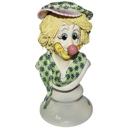 Фарфоровая статуэтка Бюст клоуна в зеленом берете