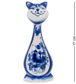 Фигурка Кот-Гарик Голубая гжель