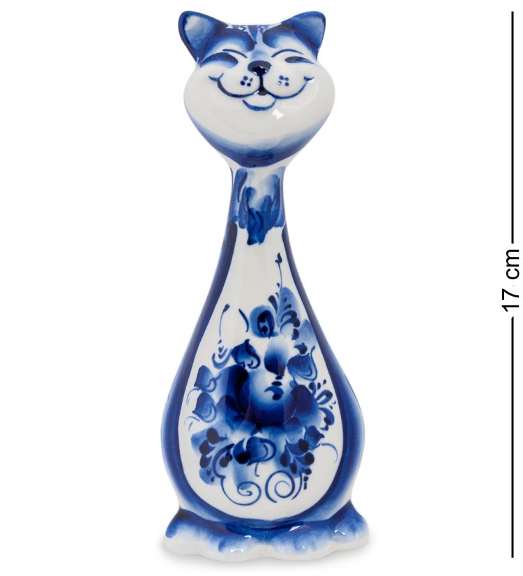 Фигурка Кот-Гарик Голубая гжель ГЛ-160