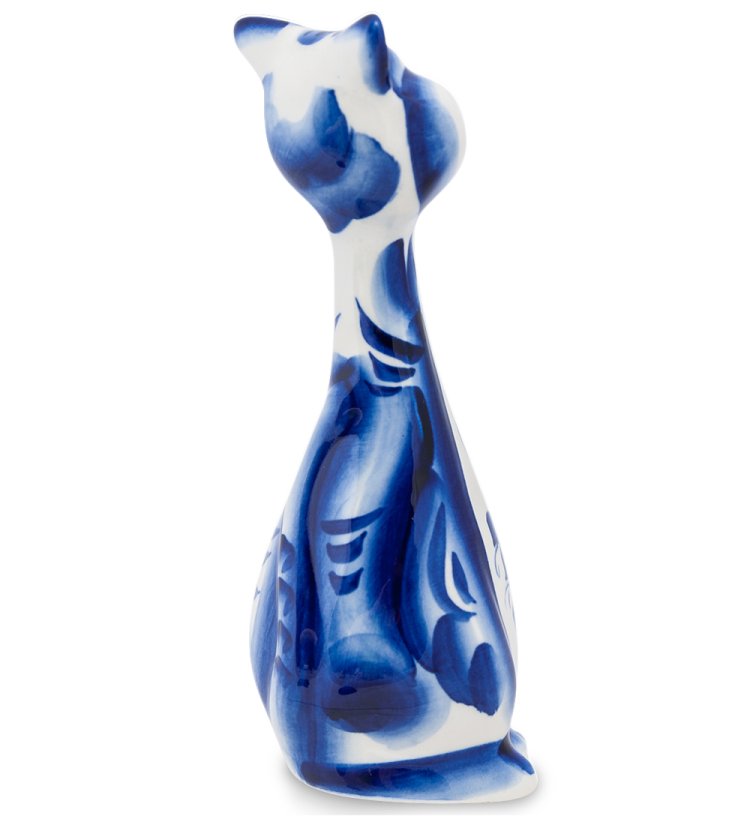 Фигурка Кот-Гарик Голубая гжель ГЛ-160, фотография со спины