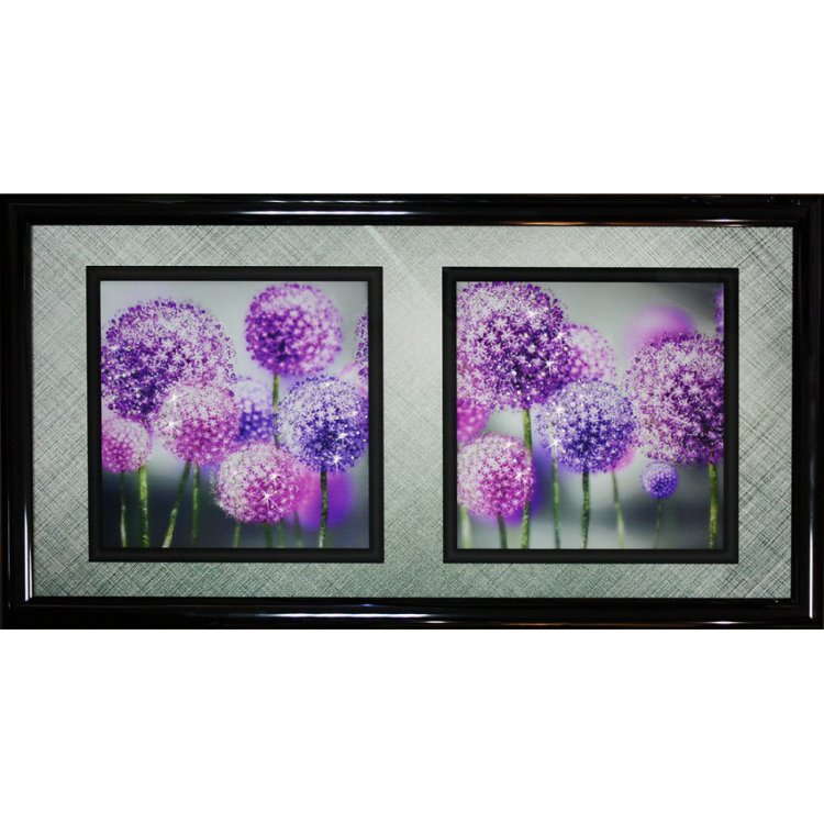 Картина Натюрморт Одуванчики c кристаллами Swarovski, без стекла