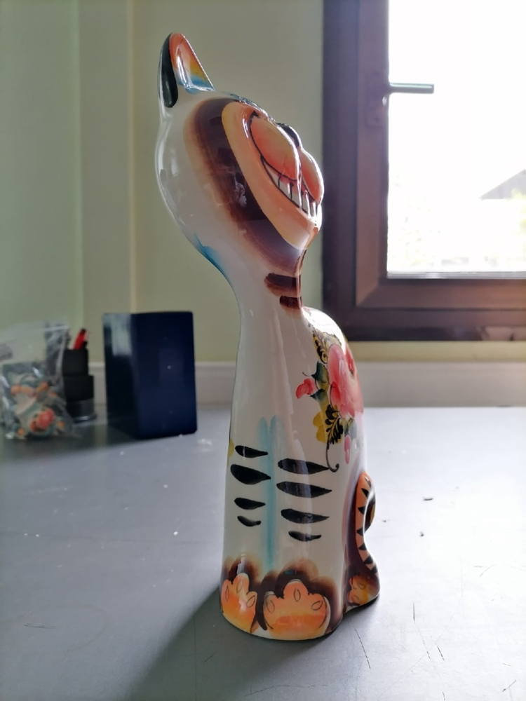 Фигурка Кот Гоша Цветная гжель ГЛ-167, фото со склада вид профиль