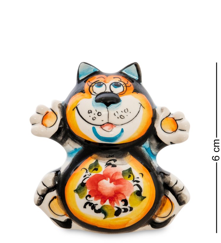 Фигурка Кот Счастье Цветная гжель ГЛ-520