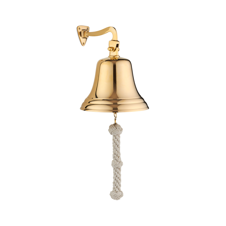 Корабельная рында Колокол из золота - Диаметр 18 см, вид профиль