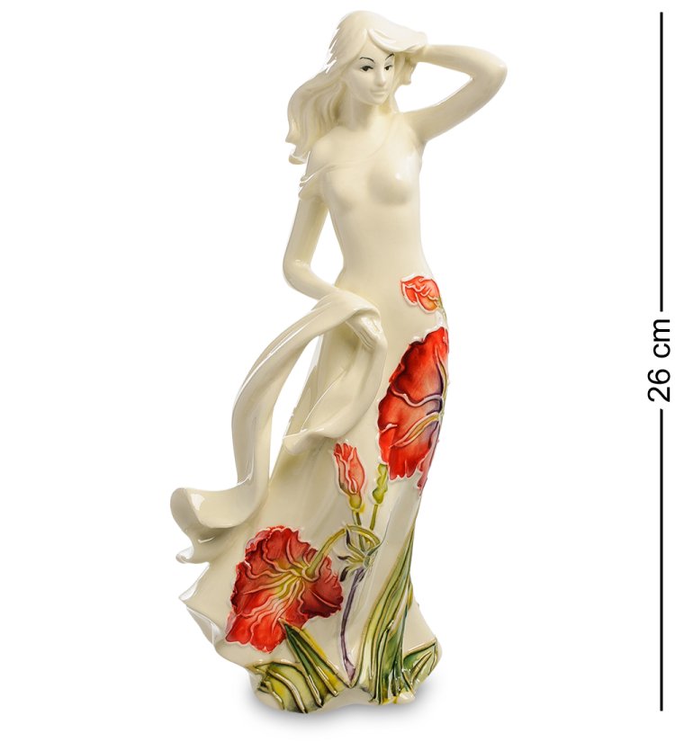 Статуэтка из фарфора Девушка в белом платье с шалью Pavone JP-155/ 1