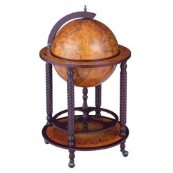Глобус-бар напольный с витыми ножками, средневековая карта