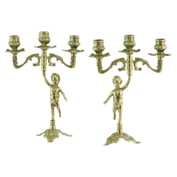 Комплект из двух канделябров на 3 свечи Амур