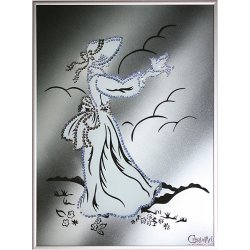 Картина Девушка-дворянка c кристаллами Swarovski