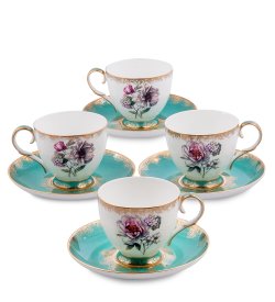 Чайный набор на 4 персоны из фарфора Цветок Неаполя
