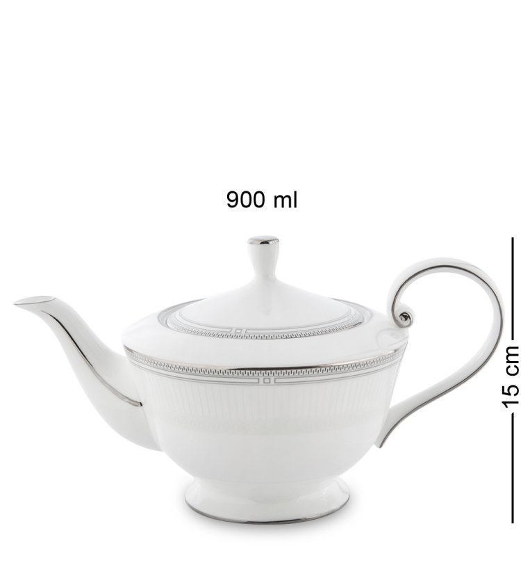 Чайный сервиз на 6 персон с тарелками Венецианская Классика Pavone JK-108, фотография чайника