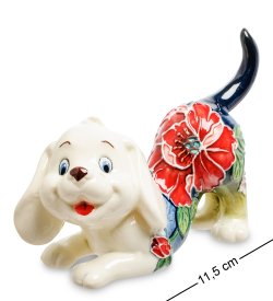 Статуэтка из фарфора игривая собачка с поднятым хвостиком